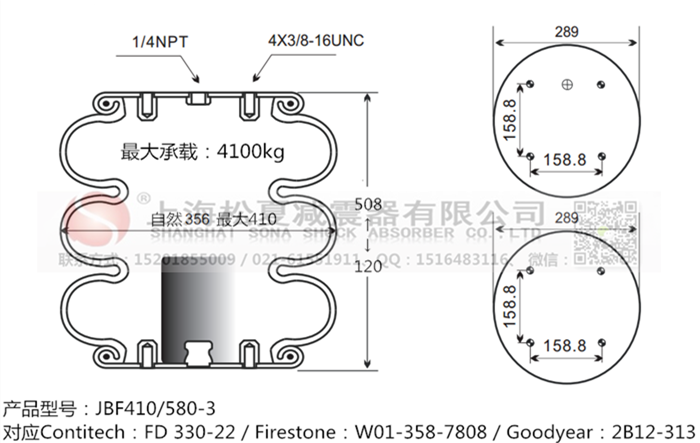 JBF410/580-3橡膠<a href='http://www.gwclcustomerapp.com/' target='_blank'><u>空氣彈簧</u></a>